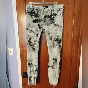 Zara Black and white tie dye jeans